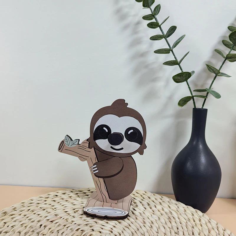 Cute Cartoon Animal Eyeglass Holder - Creative Wooden Sunglasses Stand for Home & Office Decor