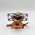 Cute Cartoon Animal Eyeglass Holder - Creative Wooden Sunglasses Stand for Home & Office Decor